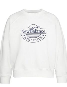 Sudadera New Balance Ath Gra Crew en Blanco para Hombre