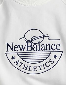 Sudadera New Balance Ath Gra Crew en Blanco para Hombre