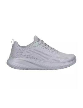 Zapatilla Skechers Bobs Squad Chaos-Face Off en Gris Mujer