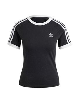 Camiseta Adidas 3 S Rgln Tee en Negro para Mujer