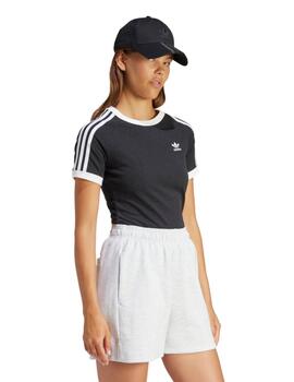Camiseta Adidas 3 S Rgln Tee en Negro para Mujer