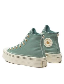 Botín Converse Ctas Modern Lift Hi en Lona verde Agua