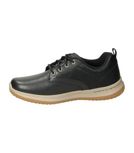 Zapatilla Skechers Delson Antigo en Piel Negro Waterproof