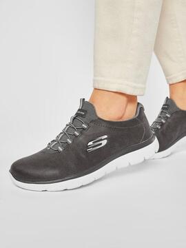 Zapatilla Skechers Summits-Itz Bazik en Gris para Mujer