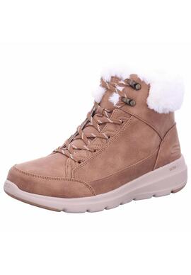 Botin Skechers Glacial Ultra-Cozyly en Camel para Mujer