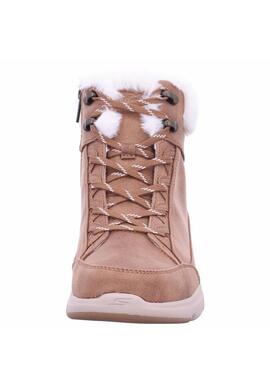 Botin Skechers Glacial Ultra-Cozyly en Camel para Mujer