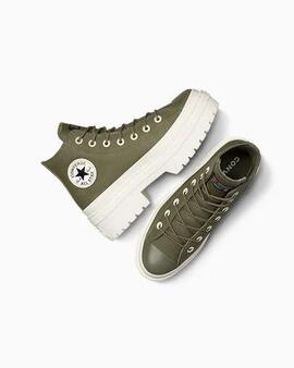 Botín Converse Ctas Lugged Heel Hi en Verde para Mujer